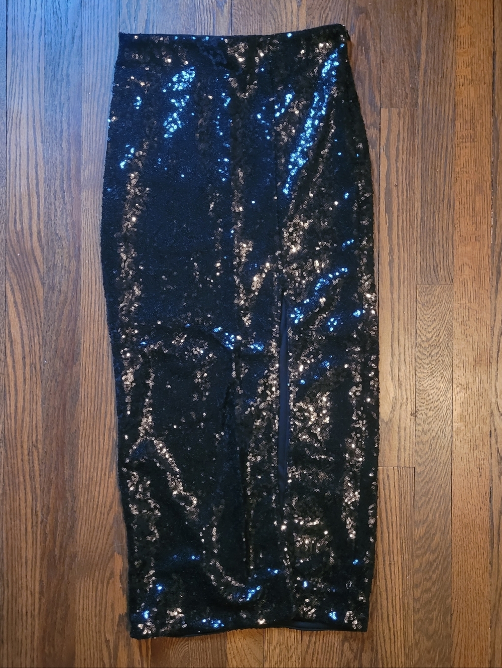 Black Sequin Pencil Skirt